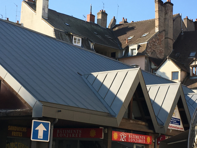 Rénovation de toiture en zinc prépatiné sur copropriété ( Passage Marcilly -Chalon sur Saône - 71)